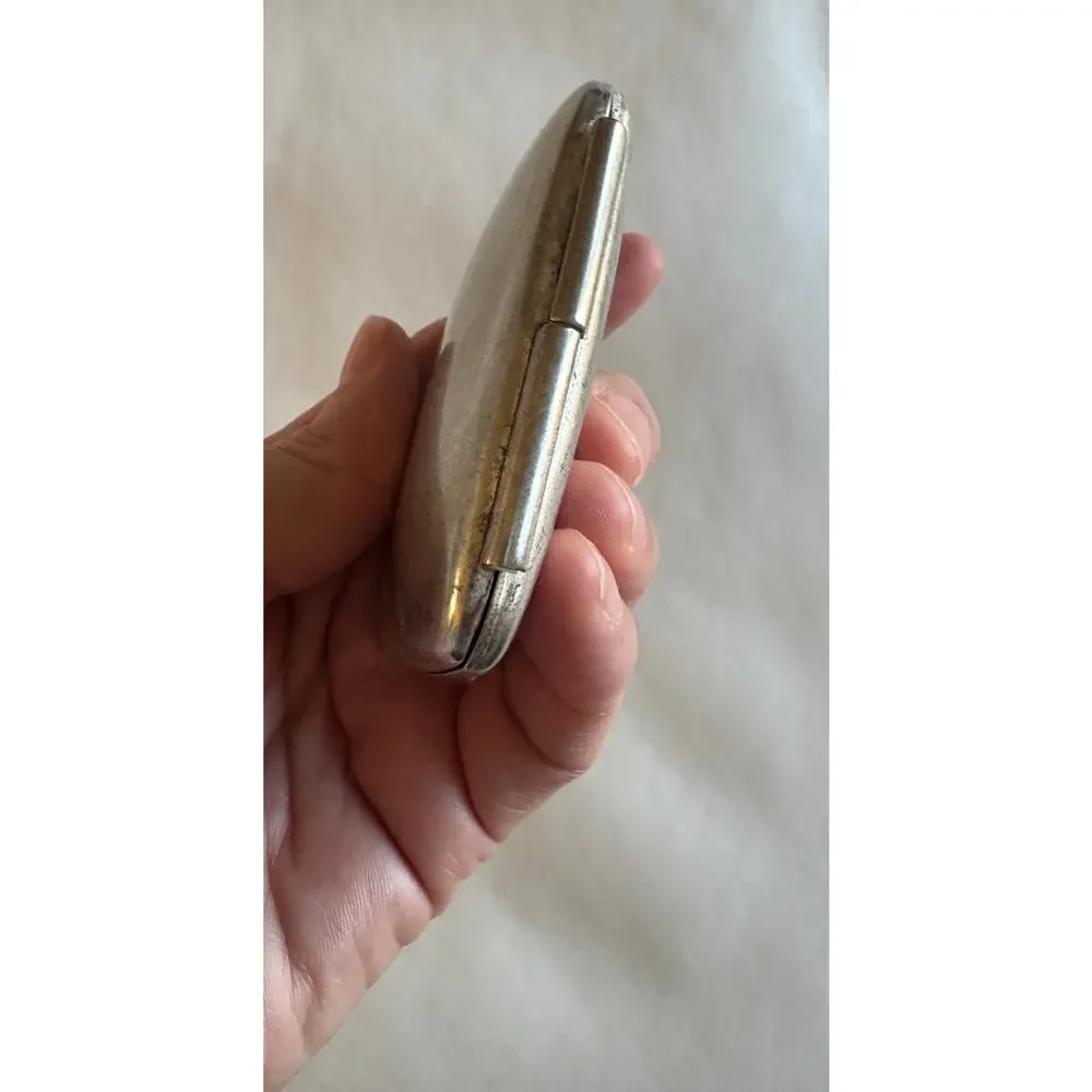 Vintage Silver Tone Double Folding Mirror